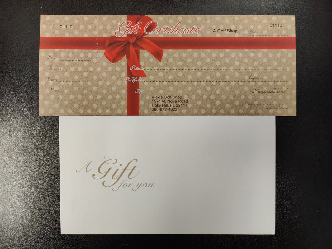 Gift Certificate with envelope
